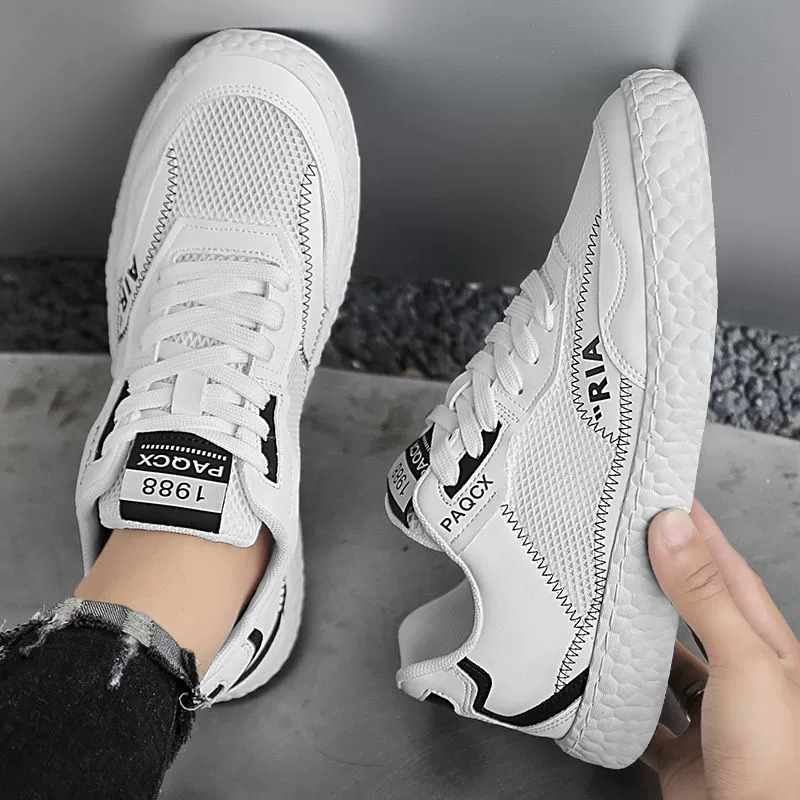 Footwear, men's summer breathable white shoes for leisure, soft sole