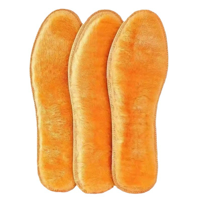 Plantillas de invierno gruesas y forradas de lana, antiolor, absorbentes del sudor, a prueba de frío, cómodas, que no congelan los pies durante mucho tiempo, plantillas cálidas de fieltro