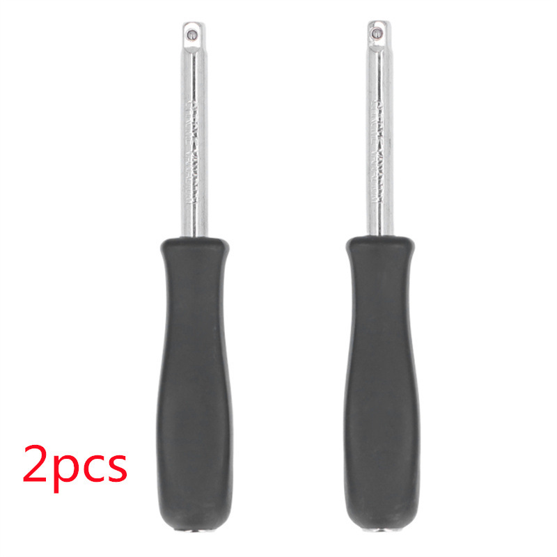 2pcs连接杆手柄 6.3mm带尾孔旋柄 1/4小方杆两用型加力套筒扳手