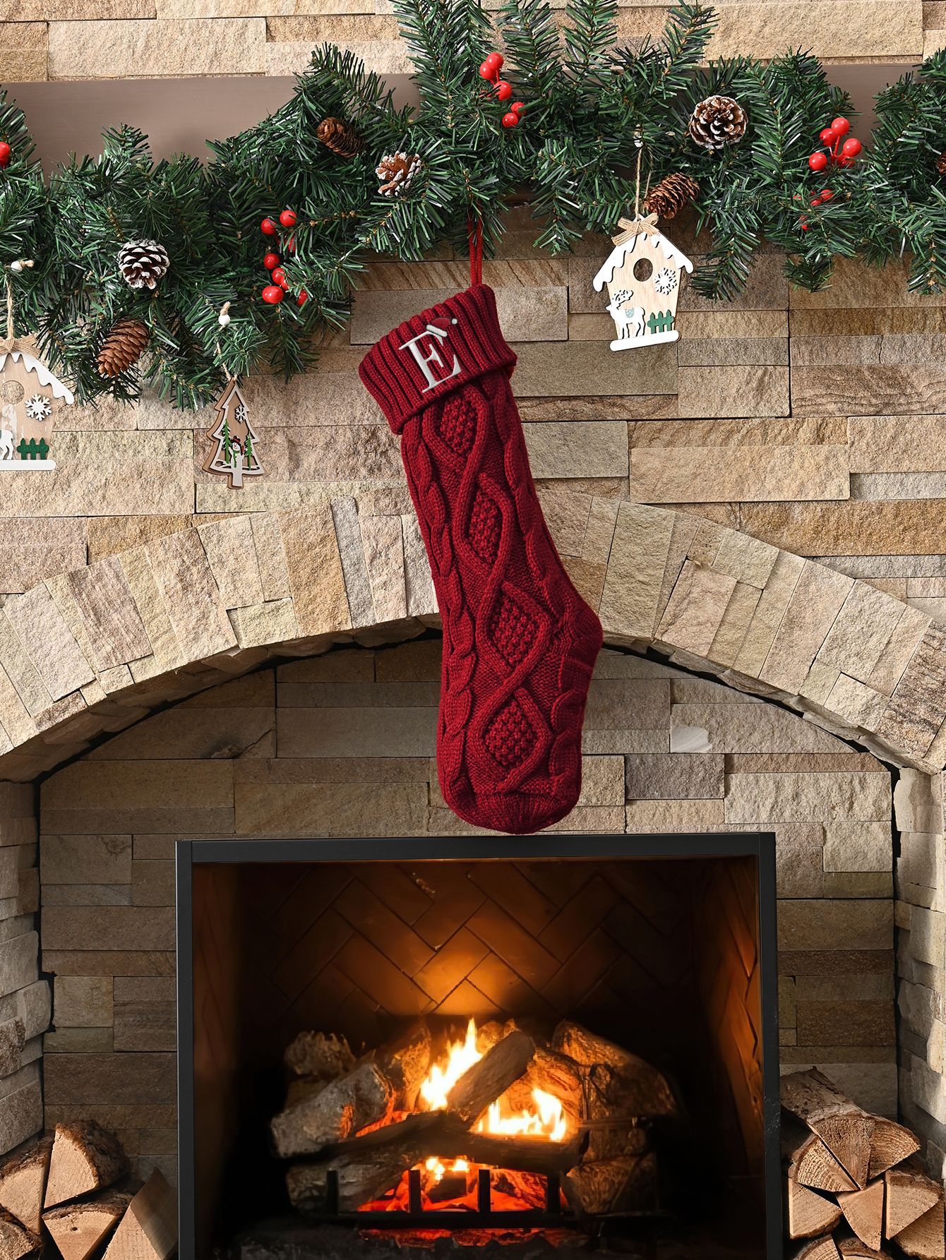 Amazon Europa y los Estados Unidos medias de Navidad personalizadas bordadas calcetines de letras de punto medias de regalo de Navidad colgantes fabricantes image 115