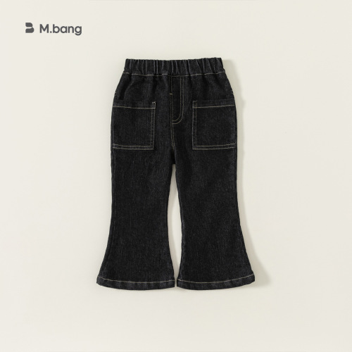 babycity children's Korean style girls' spring and autumn pants 2024 new style bell pants fashionable girls' jeans