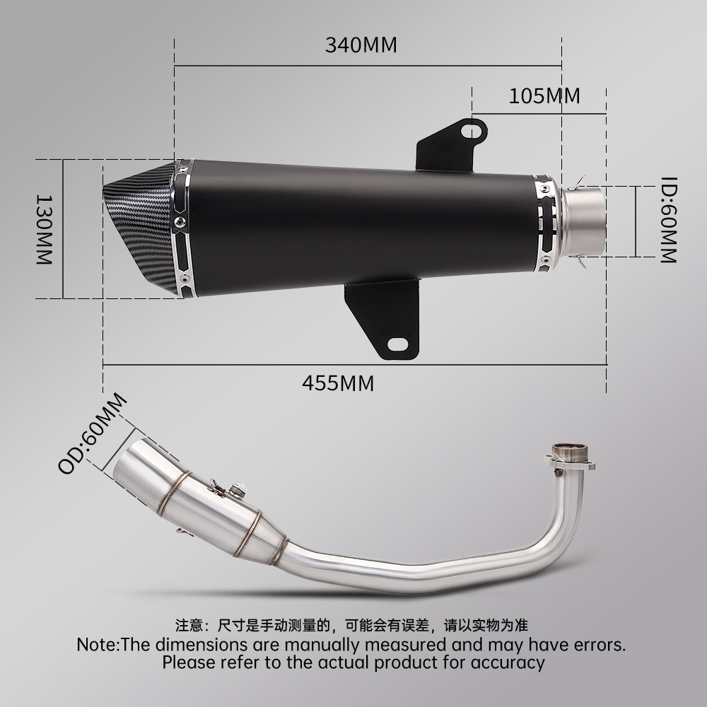 Motorcycle Scooter Fosha 350 Front Exhaust Pipe Tail Muffler Non-Destructive Installation 2021-2024