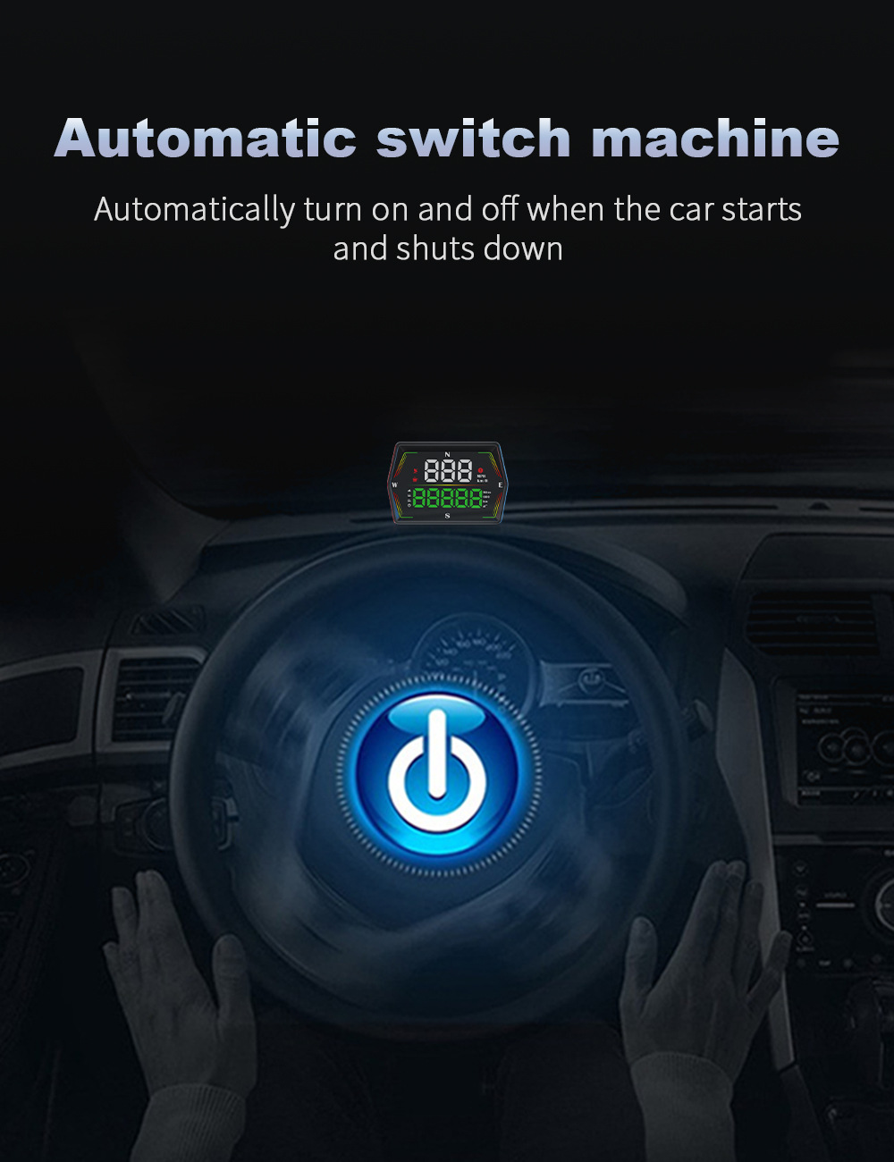 Universal car HUD head-up display, Beidou GPS vehicle speedometer, total mileage accumulation, high-definition head-up display