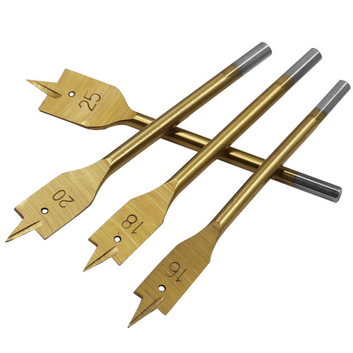 Titanium-plated woodworking flat drill 6-piece set woodworking drill bits wood hole electric drill accessories tool wood puncher