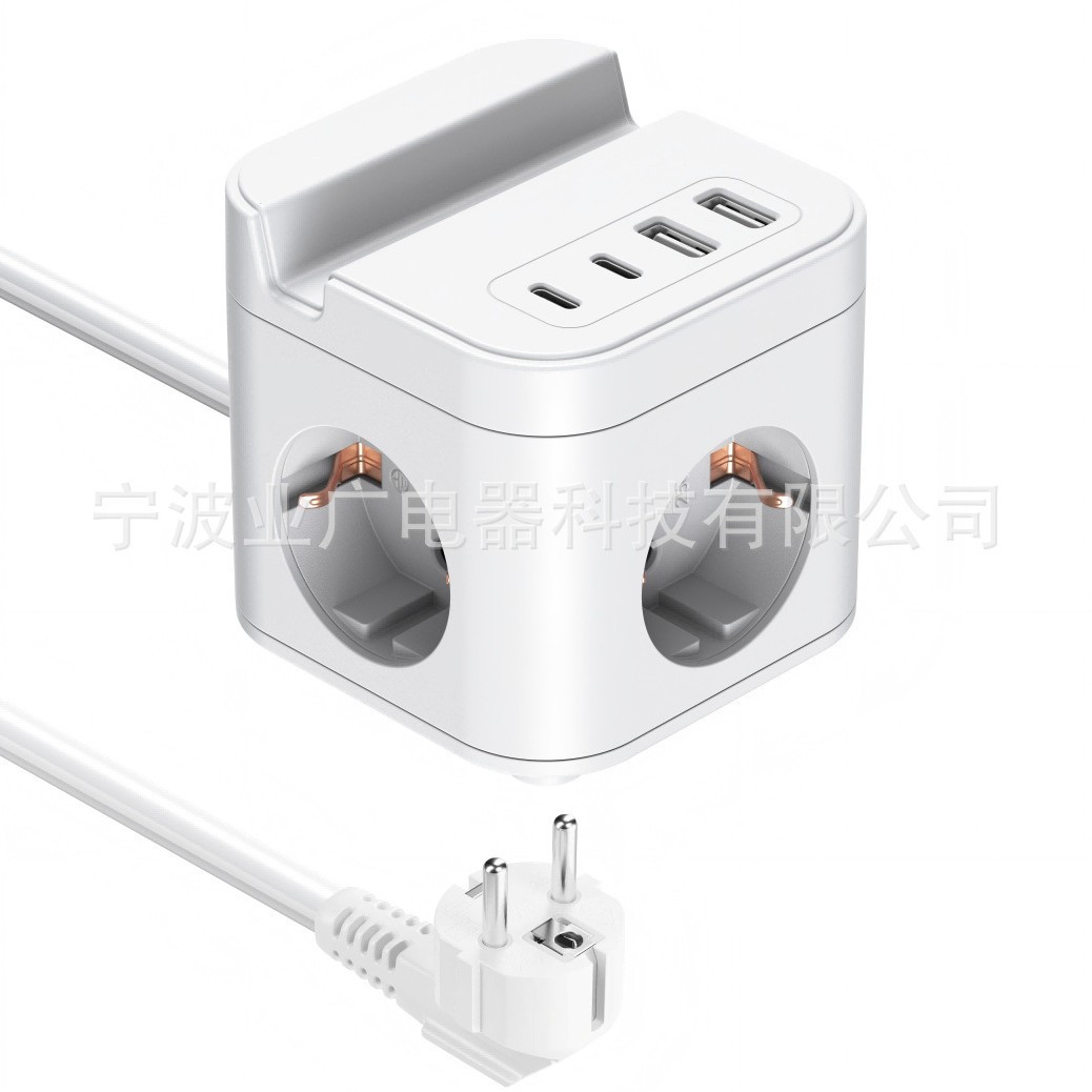 德国韩国私模魔方USB2A2C创意多功能插排家用转换器带USB有KC认证