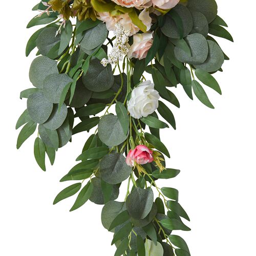 Wedding Decor Set 936 Artificial Flowers Rose Peony Welcome Wedding Guest Sign Arch Doorframe Mural