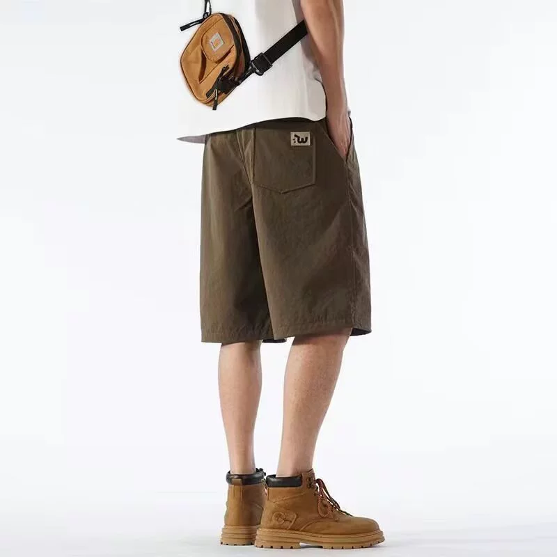 Летние шорты, повседневные мужские брюки, тонкие свободные спортивные модные брендовые прямые шорты-карго длиной до колена