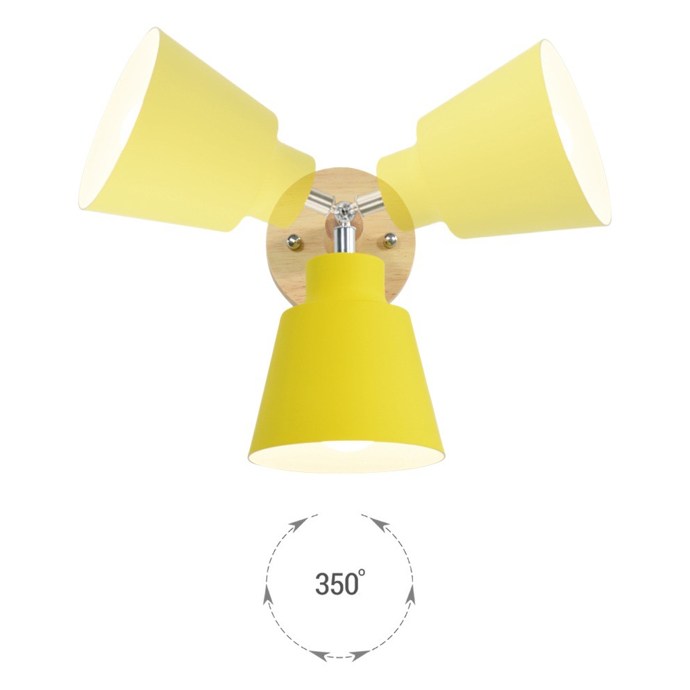 Transfronterizo exclusivo moderno simple DIY macaron lámpara de pared de noche arte de madera con interruptor de enchufe lámparas decorativas Nórdicas