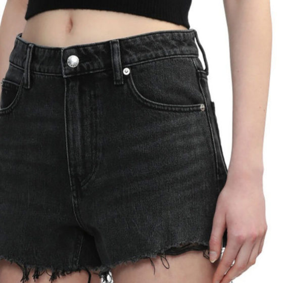 Summer 2024 New Arrival Rear Pocket Printed Denim Shorts Women's High Waist Loose Slimming All-match A- line Woolen Wide-leg Pants