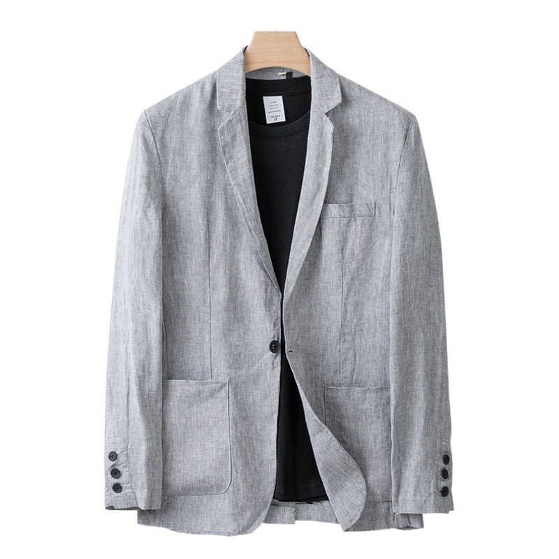 Nuevo traje de lino chaqueta casual suelta de los hombres más tamaño un botón traje de fábrica de los hombres entrega de una pieza 058
