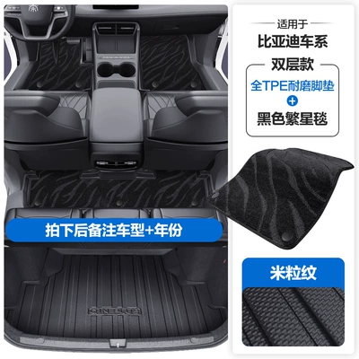 Modelə uyğun ayaqaltı | Sills - please-leave-a-message-or-note-the-model-year-when-placing-an-order-rice-grain-pattern-tpe-door-sill-mat-black-starry-blanket-tpe-trunk-mat