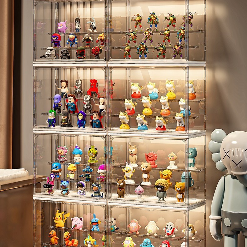 ブラインドボックス収納展示棚デスクトップ透明防塵アクリルレゴバブルマット収納キャビネット手作り展示ケース