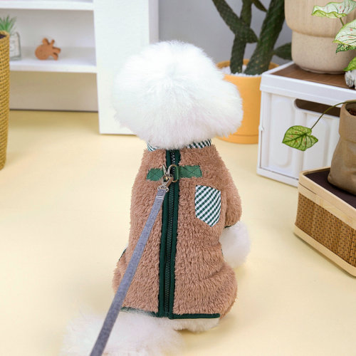 Pet Clothing Dog Clothes Foreign Trade Double D Ring Four Leg Fur Coat Autumn/Winter Version for Small and Medium Dogs Pet Clothes Wholesale
