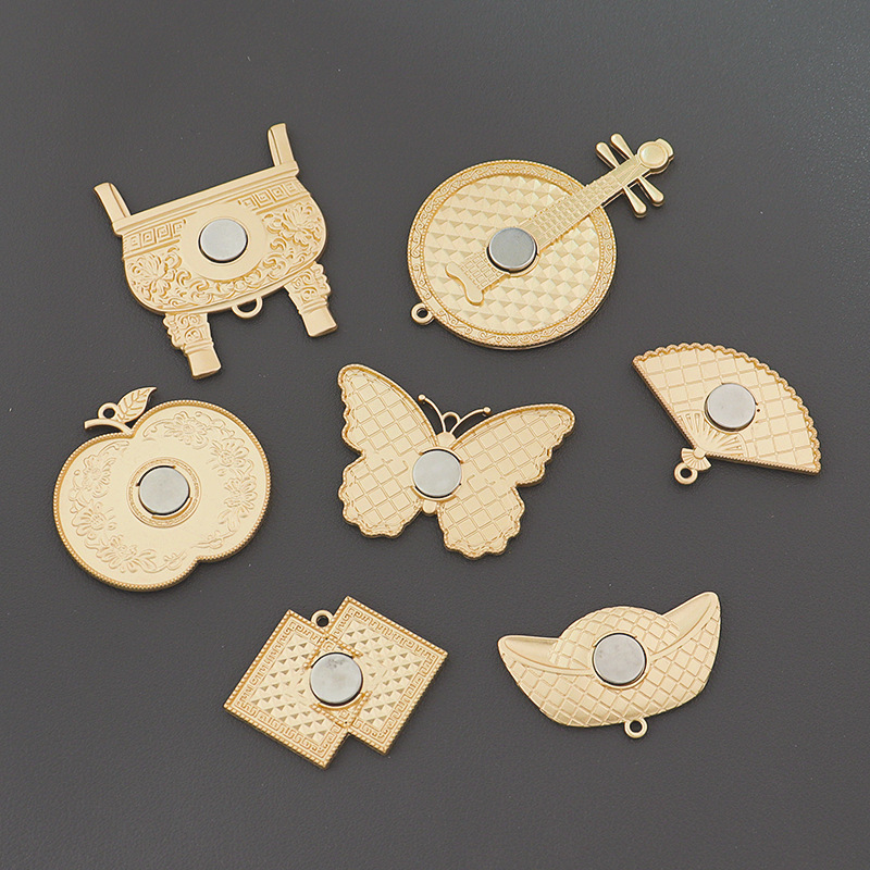 song dynasty brocade creative handmade refridgerator magnets inlaid with lid base support pipa baoding various modeling ornaments in stock wholesale