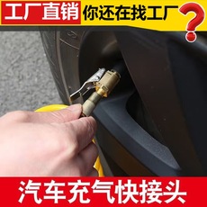 车载打气泵配件充气管快接头螺纹气嘴快速转换接头汽车轮胎加气咀 Car Portable Square Tire Inflation Pump Mini Car 12v Car Inflation 19 Cylinder Inflation Pump Hot Selling Factory