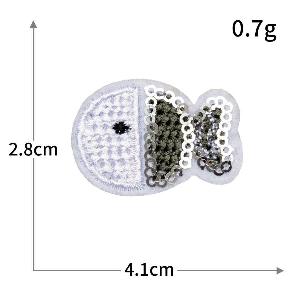 Bordado por computadora de tamaño pequeño, abeja, mariposa, pez, velero, bordado, pegatinas de tela, ropa sin costura, parches rotos, accesorios de ropa