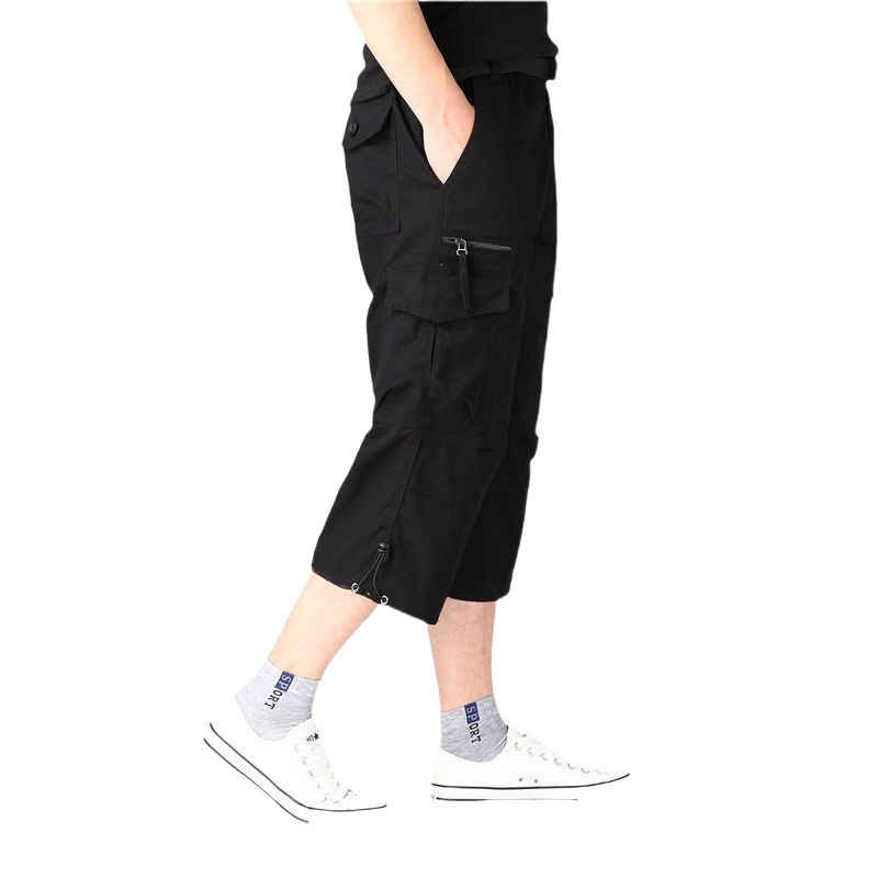 Spot pantalones cortos de verano para hombres 2025 nuevos pantalones cortos de mediana edad y ancianos pantalones rectos casuales sueltos