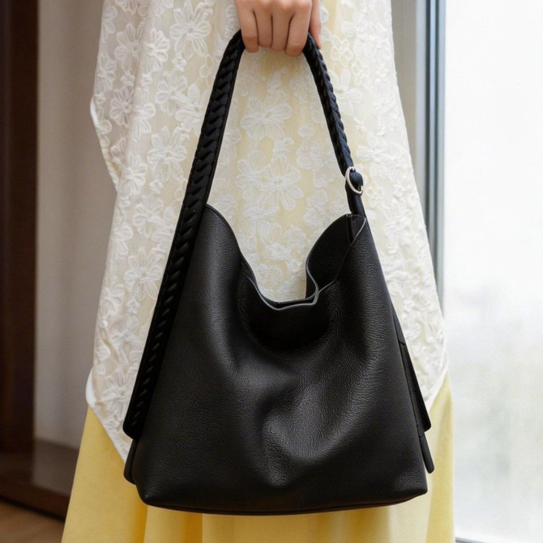 Women's Genuine Leather Tote Bag 2026 New Arrival Large Capacity Commuter Handbag Top Grain Cowhide Fashion Simple Underarm Bag - Thumbnail 3