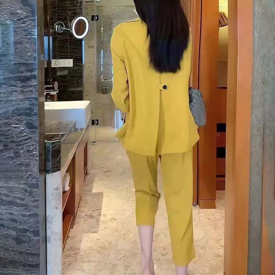 Classic suit, thin jacket for leisure, set, city style