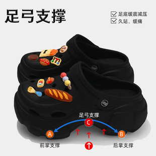 Thick-Soled Croc Shoes for Women Summer Outerwear Arch Support Beach Sandals for Women Wholesale