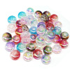 16mm acrylic UV plating high -bright two -color large hole burst color crushed crack bead flat round car wheel bead