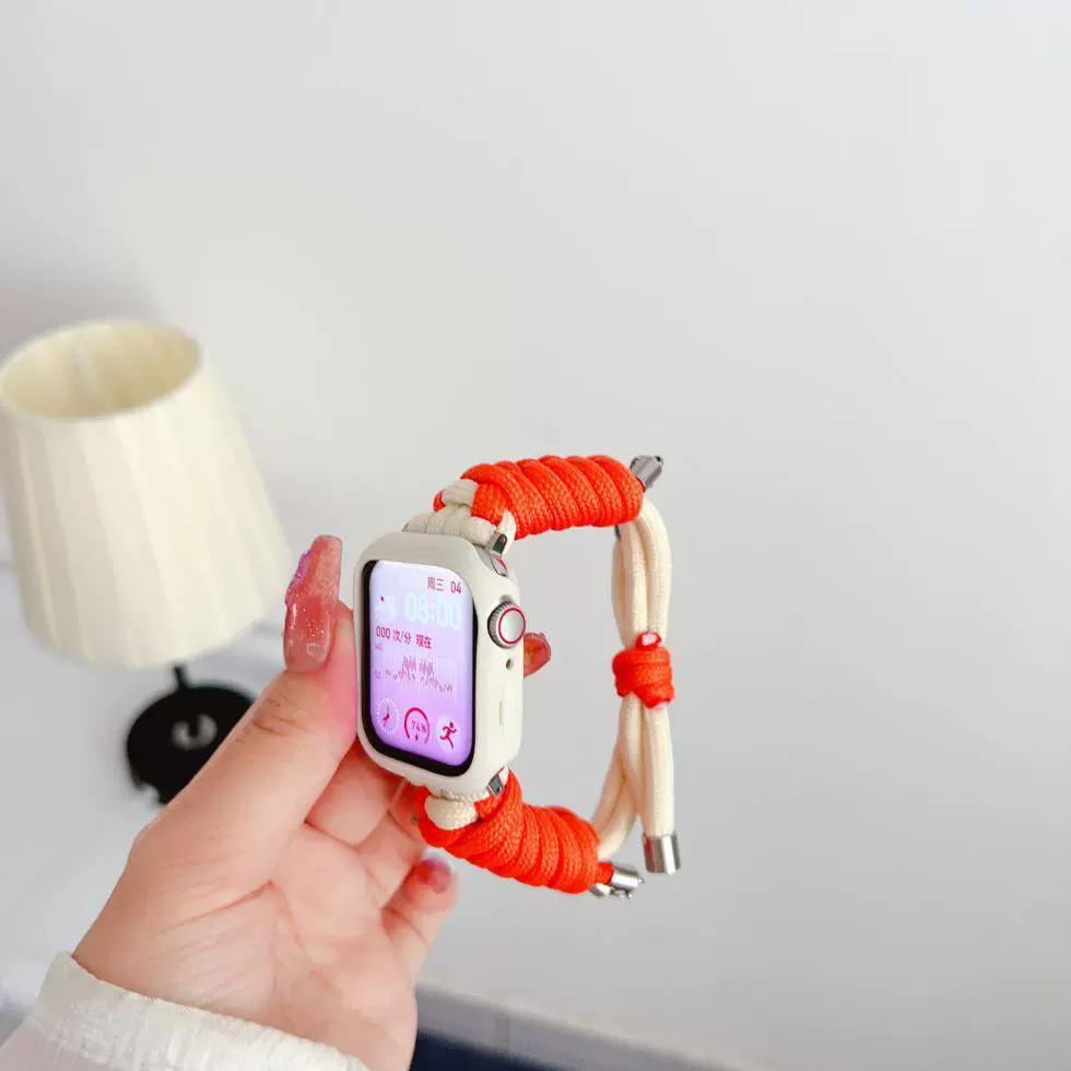 Новая модель подходит для ремешка Apple Watch8, весна-лето Dabian Band IWATCH, нейлоновая переплетенная метрическая лента