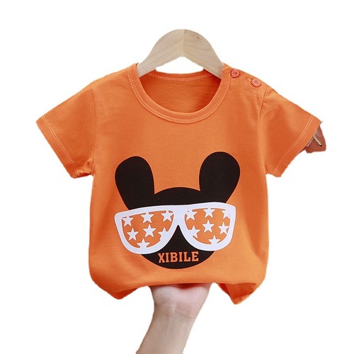 Children's short-sleeved cartoon T-shirt cotton girls summer clothes baby baby summer children's clothes boys tops