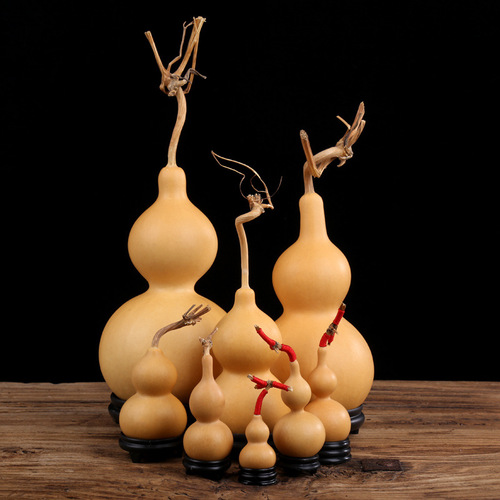 Large gourd base bracket gourd base ornaments imitation solid wood pallet play small gourd crafts shelf wholesale