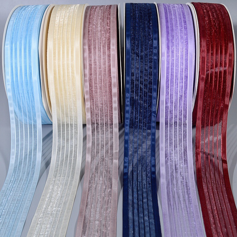 Korean Style Wide-Brimmed Strip Yarn Flower Gift Cake Gift Box DIY Handmade Bow Headdress Jewelry Ribbon Satin Yarn