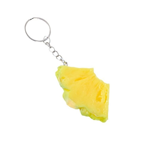 PVC simulated apple slices, kiwi slices, pineapple slices pendant, simulated fruit keychain, small commodity scan code gift