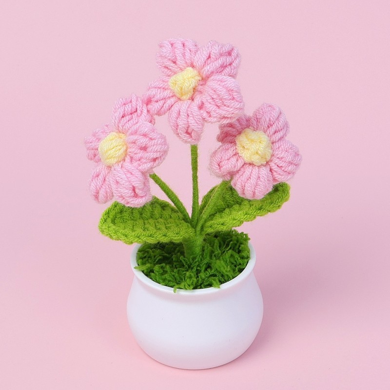完成したウールひまわり鉢植えスズラン造花チューリップデスクトップ装飾品バレンタインデー教師クラスメートギフト|undefined