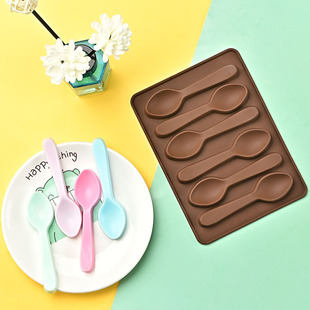 Baby food supplement Spoon chocolate mold ice grid mold pastry model biscuit mold kitchen small spoon DIY cake