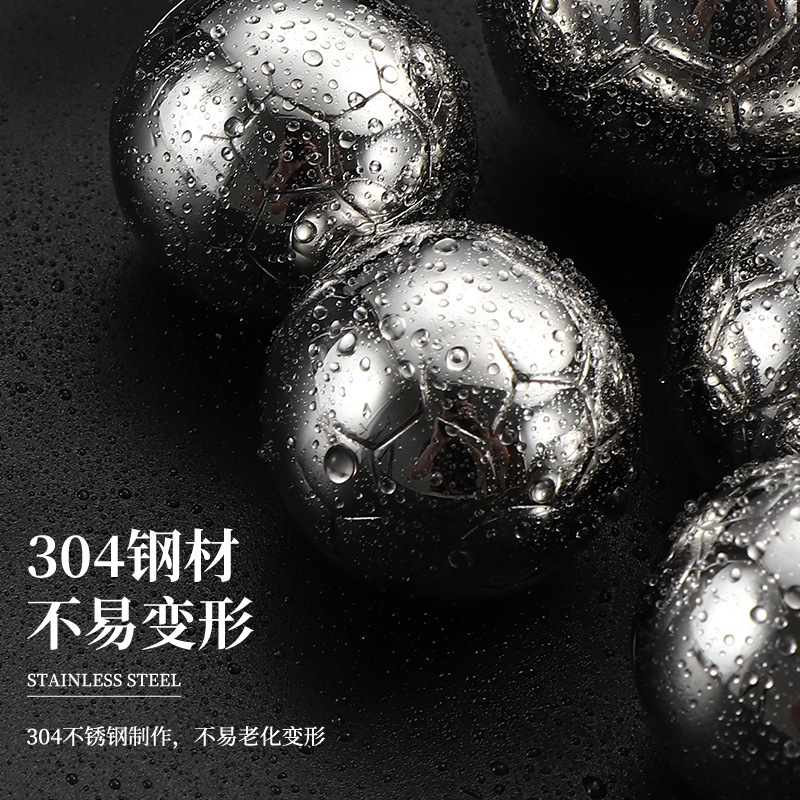Cross-Border Amazon 304 Stainless Steel Ice Wine Stones Quick-Freezing Beer and Wine Ice Cubes Bar Whiskey Round Ice Balls