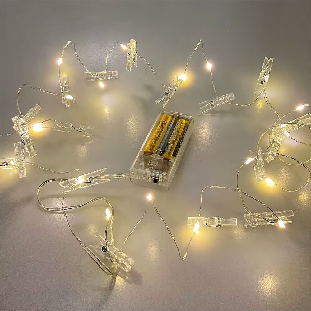 跨境銅線燈串網紅遙控電池燈USB裝飾燈ins聖誕節小彩燈照片夾子燈