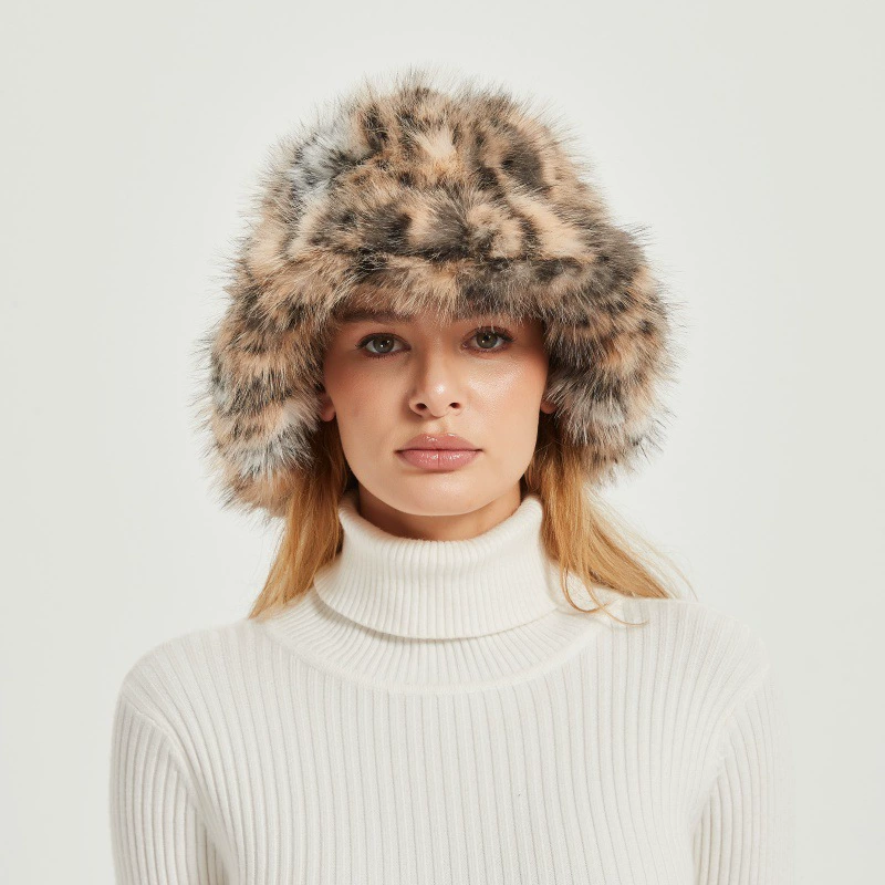 Европейские и американские осенние и зимние трансграничные Rs новые fever те же плюшевые леопардовые шляпы рыбака дети теплые ведра