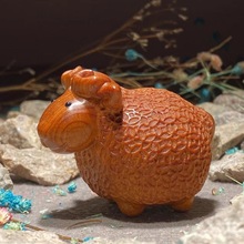 太行崖柏唐羊摆件陈化料高油密实木雕刻山羊小绵羊三羊开泰工艺品