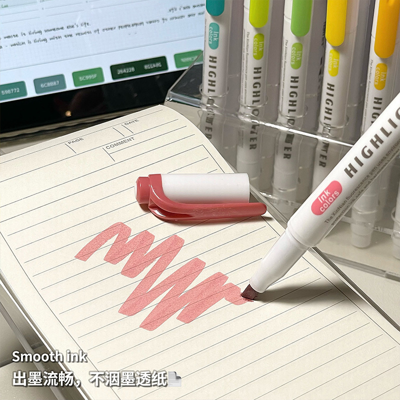 ダブルヘッド蛍光ペン30色セット学生マークペン重点マーカー高颜値カラー手帳ペン卸売り|undefined