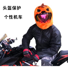 跨境毛绒个性动物头盔保护套机车头配饰托车独角兽史迪仔猪头头套