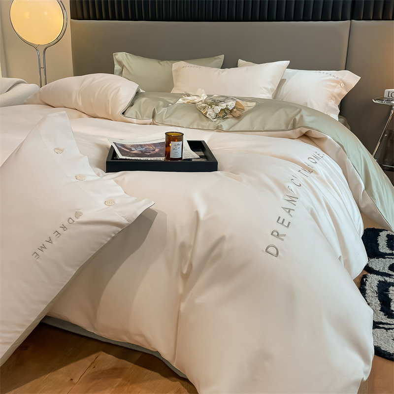 60-Count Xinjiang Long-Staple Cotton Four-Piece Set Embroidered Pure Cotton 4-Piece Bedding Set 60-Count Long-Staple Cotton