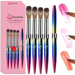 Cross-Border Nail Art Crystal Pens, 4 Pieces, Gradient Colorful Metal Rod, High-End Boxed Nail Art Pens, Special Nail Art Pen Set Now Available