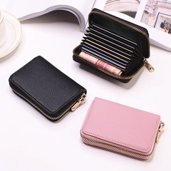 Card holder women's litchi pattern card holder multi-card slot large capacity organ ins internet celebrity new 2021 high-end wholesale factory