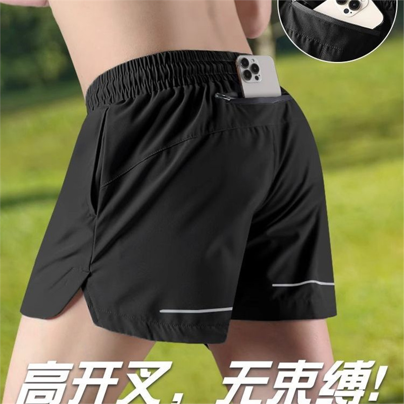Running Shorts Summer Ice Silk Quick-Dry Three-Point Shorts New Model with Phone Pocket Professional Marathon Sports Use Running Shorts Summer Ice Silk Quick-Dry Three-Point Shorts New Model with Phone Pocket Professional Marathon Sports Use