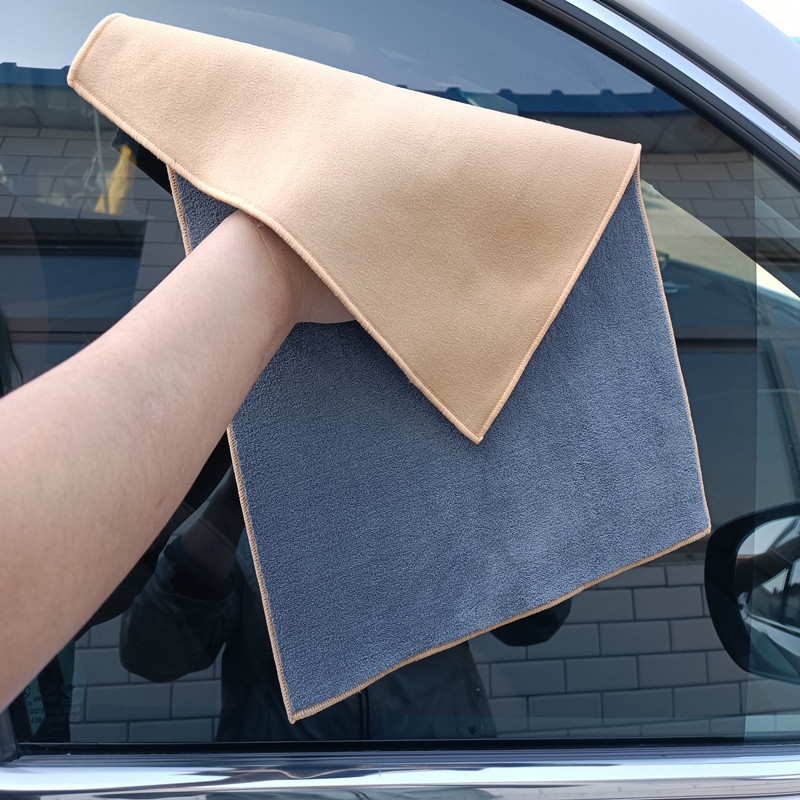 ロゴを印刷できる新しい二重鹿毛皮のタオルは、ベルベットの洗車タオルを真似て、毛が落ちにくいタオルを拭くことができます|undefined