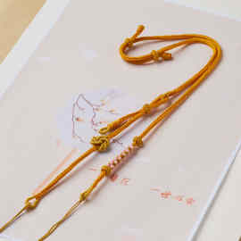 新款纯手工编织项链八股调节桃花爆款双耳锦鲤项链绳双挂个性