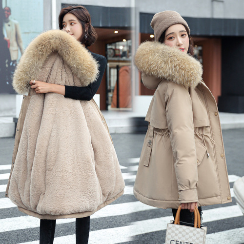 Mid-length Parking Women's Winter Korean style thickened loose warm cotton coat large size women's cotton coat