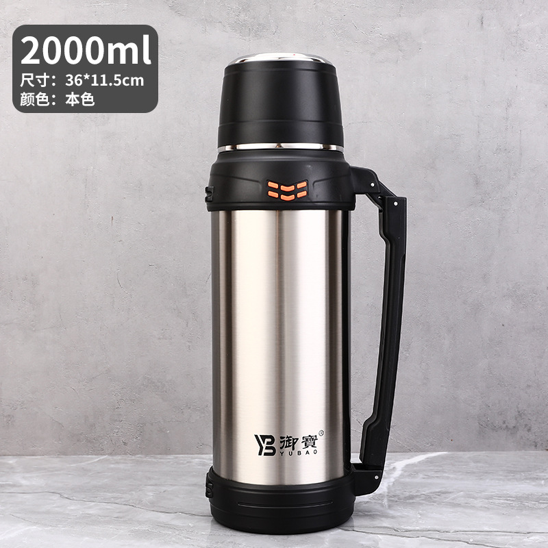 Termo de acero inoxidable 2L para exteriores portátil gran capacidad