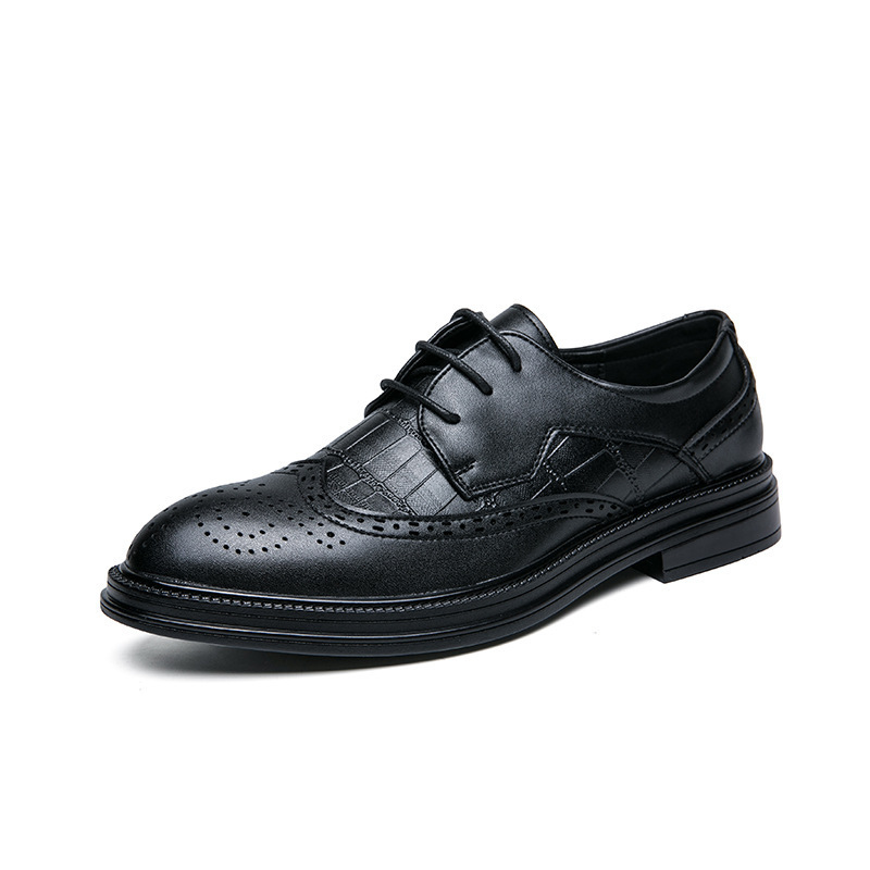 Zapatos de cuero de hombre de tamaño grande transfronterizo 2023 primavera y otoño británicos zapatos de cuero de negocios 37 - 46 talla zapatos de boda de hombre