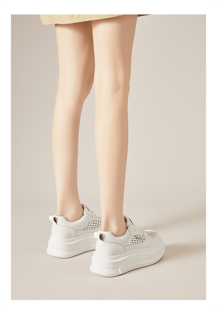 Giày sneaker nữ đế dày màu trắng họa tiết lỗ thoáng khí mùa hè 2025 — Lưới 3125101018m màu, 3125101018 màu đen, 3125101018 lưới bạc, 3125101018m màu chi tiết 7