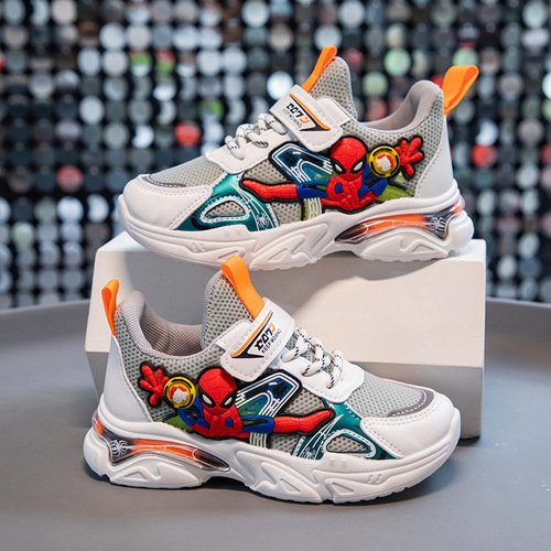 Boys' Shoes 2024 Spring Mesh Children's Sports Shoes Boys Spider-Man Dad's Shoes for Big Children Running Breathable
