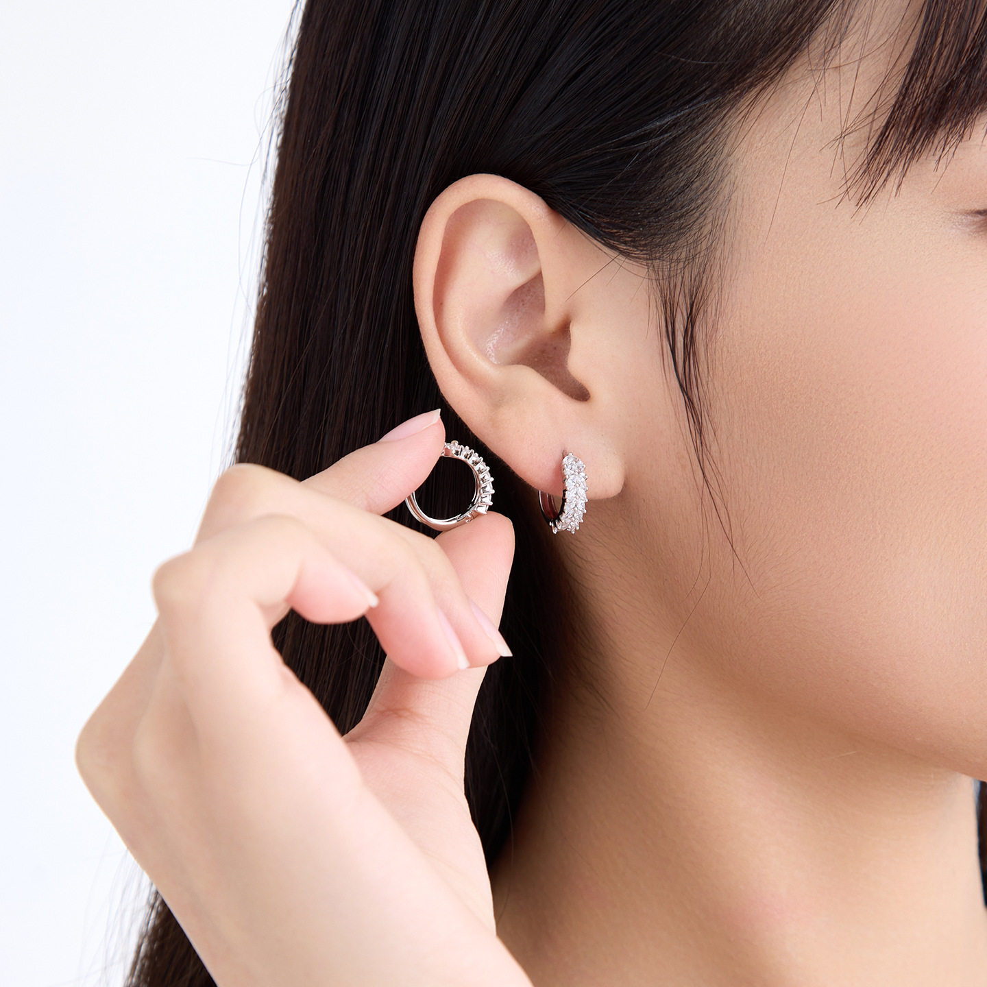 Aretes de Hebilla con Espiga de Trigo de Aleación de Cobre Chapado en Blanco para Mujer image 3